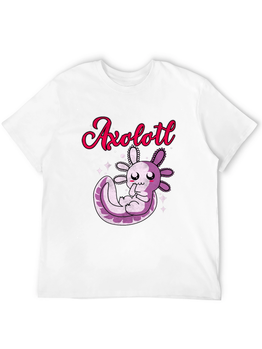 Cute Axolotl Graphic T-Shirt - Black