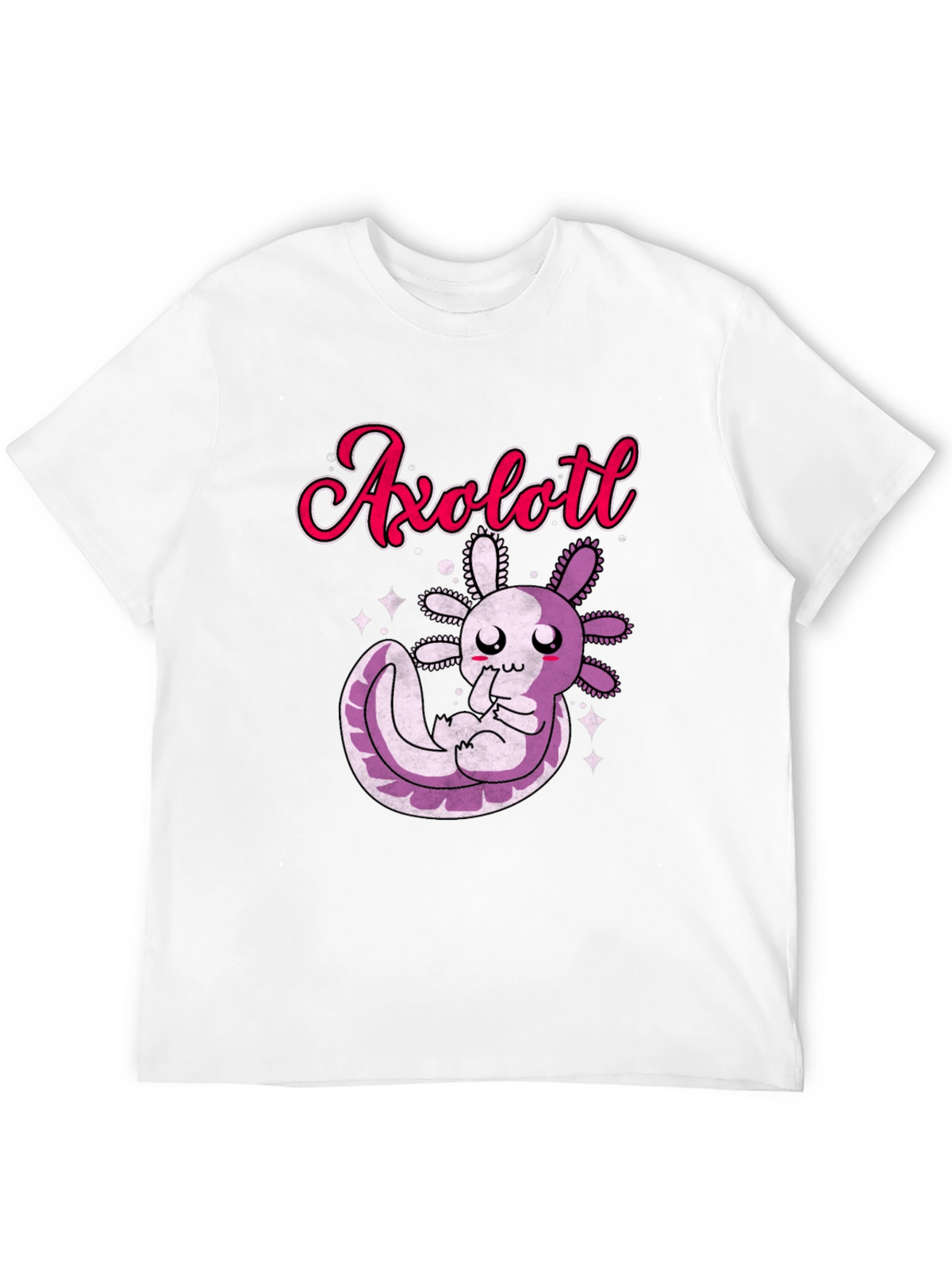 Cute Axolotl Graphic T-Shirt - Black