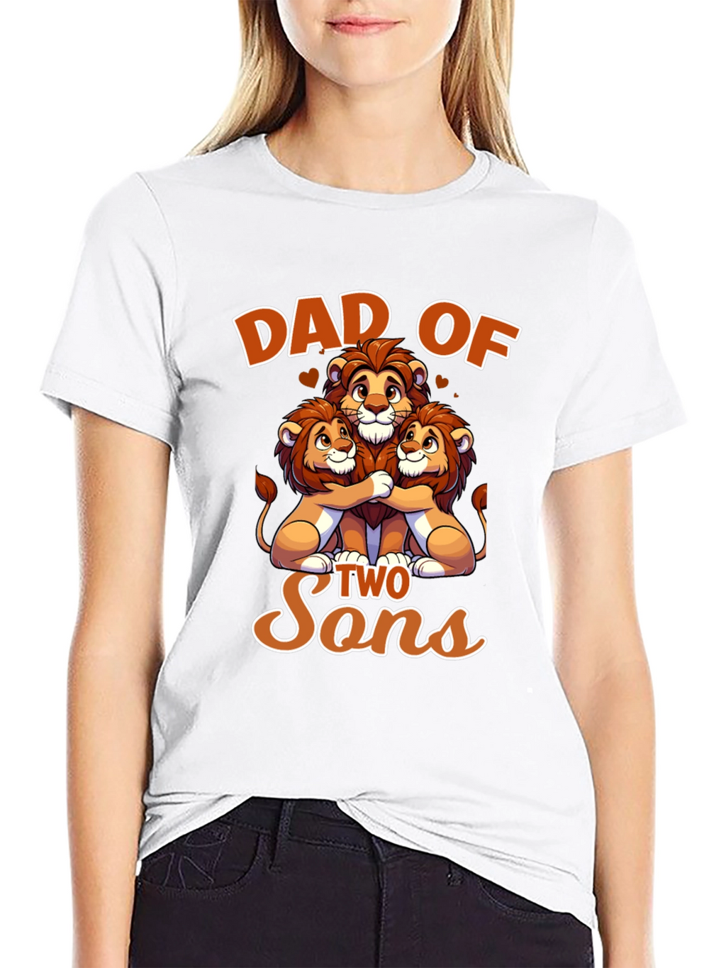 Dad of Two Sons - Lion Family T-Shirt