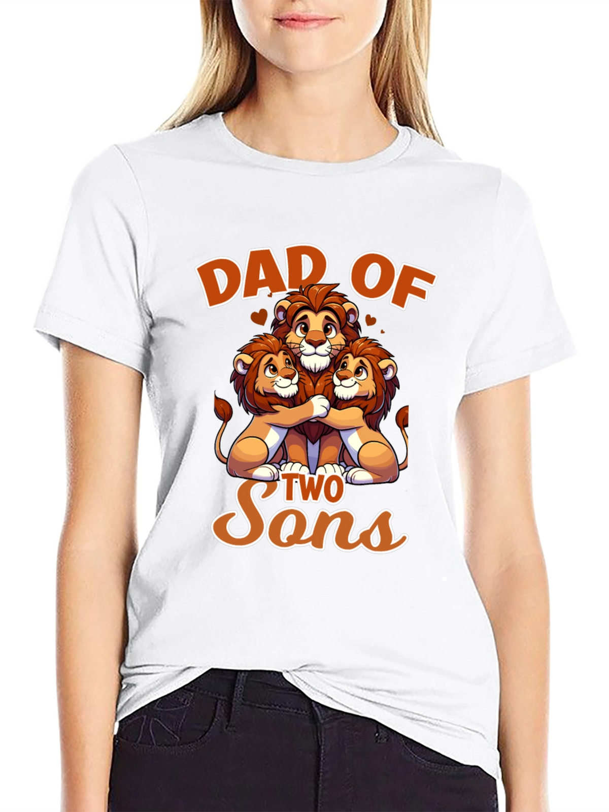 Dad of Two Sons - Lion Family T-Shirt