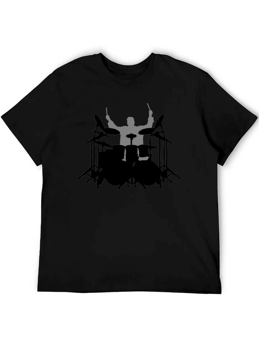 Drummer Silhouette Black T-Shirt