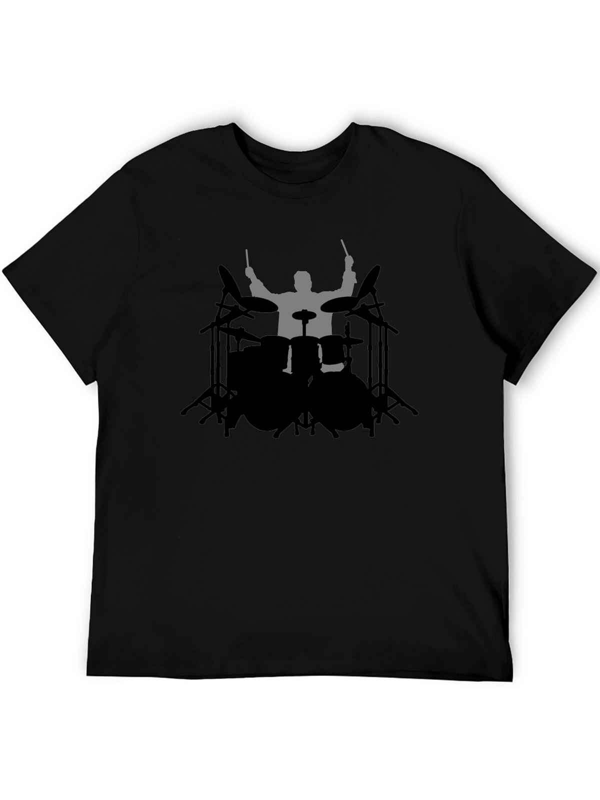 Drummer Silhouette Black T-Shirt