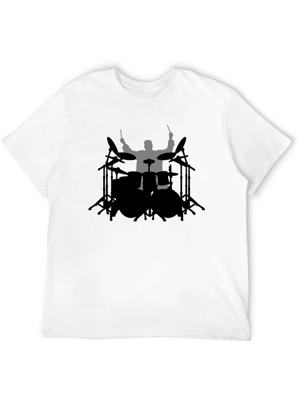 Drummer Silhouette Black T-Shirt