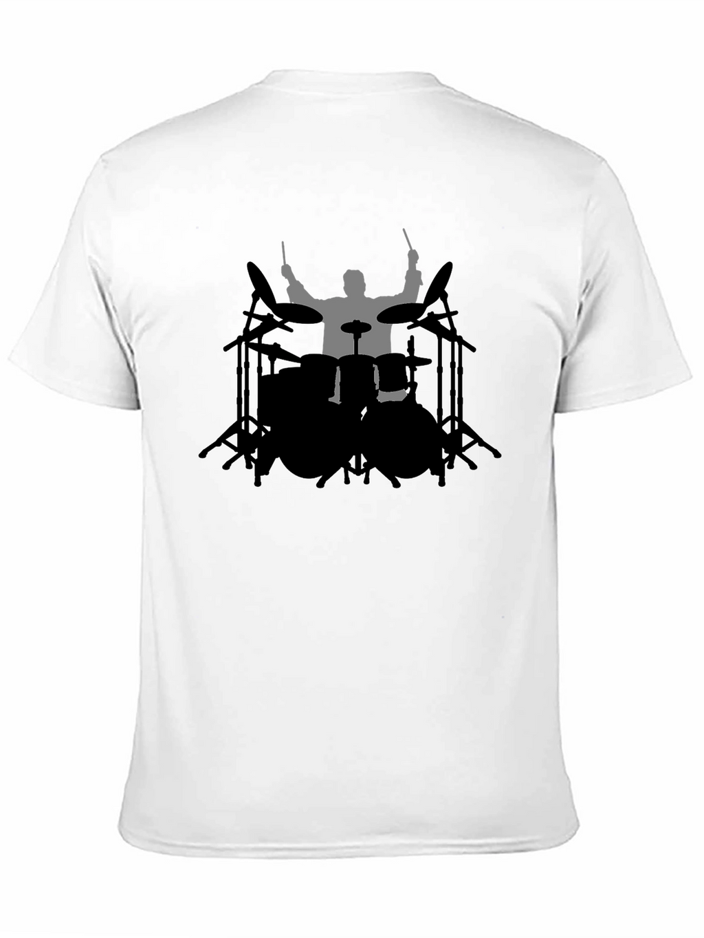 Drummer Silhouette Black T-Shirt
