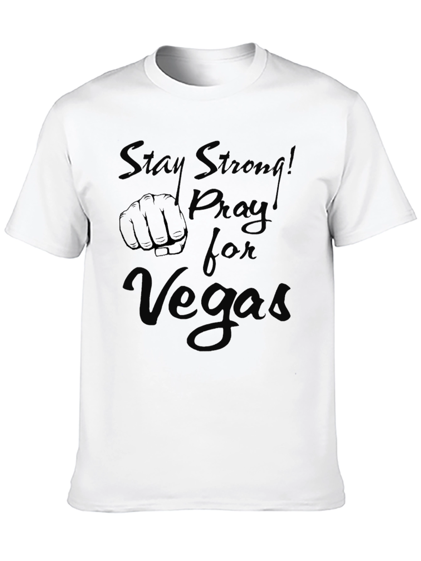 Stay Strong! Pray for Vegas Black T-Shirt