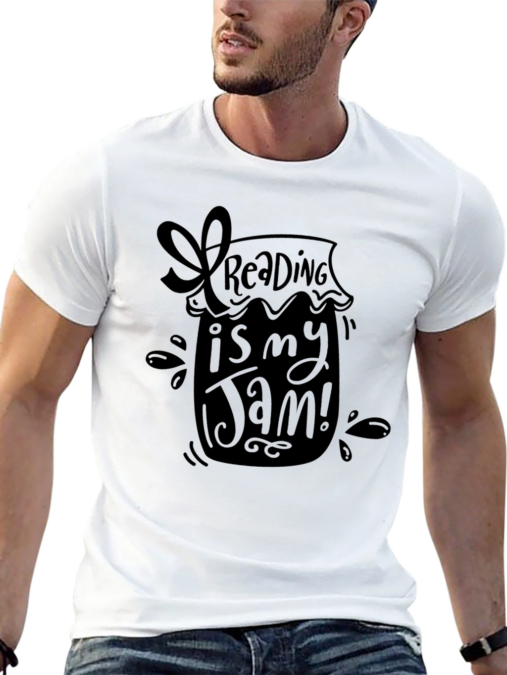 Reading is My Jam T-Shirt - Black Unique Design