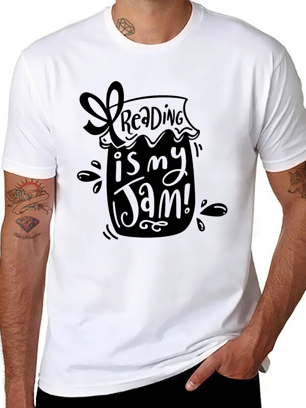 Reading is My Jam T-Shirt - Black Unique Design