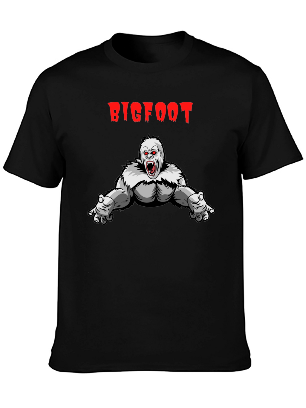 Bigfoot T-Shirt - Graphic Tee Black Cotton Blend