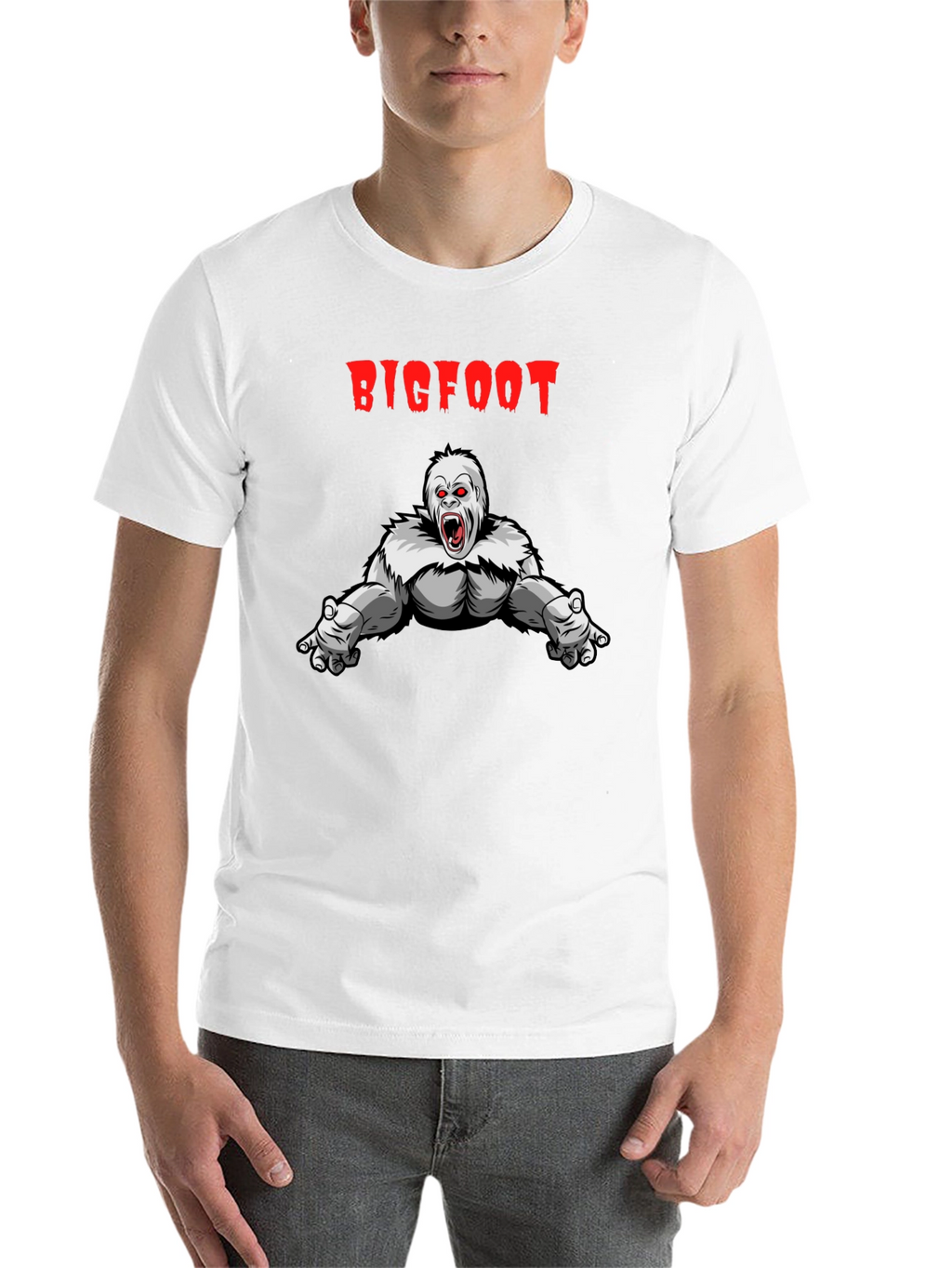 Bigfoot T-Shirt - Graphic Tee Black Cotton Blend