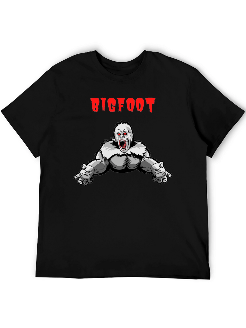 Bigfoot T-Shirt - Graphic Tee Black Cotton Blend