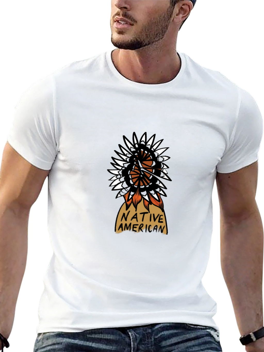 Native American Design Black T-Shirt