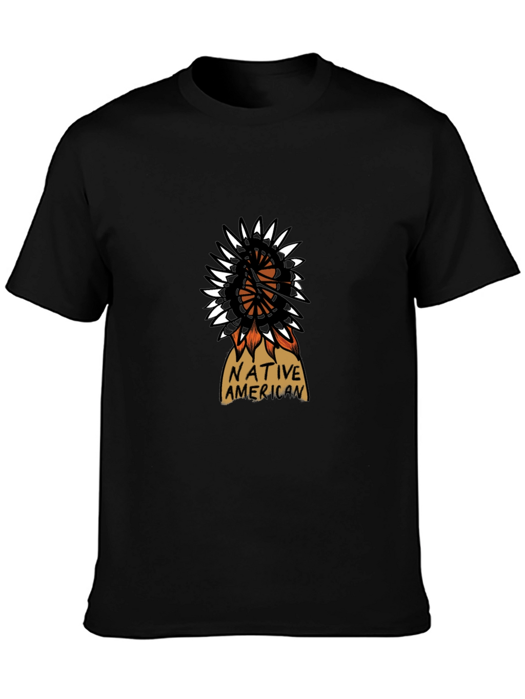 Native American Design Black T-Shirt