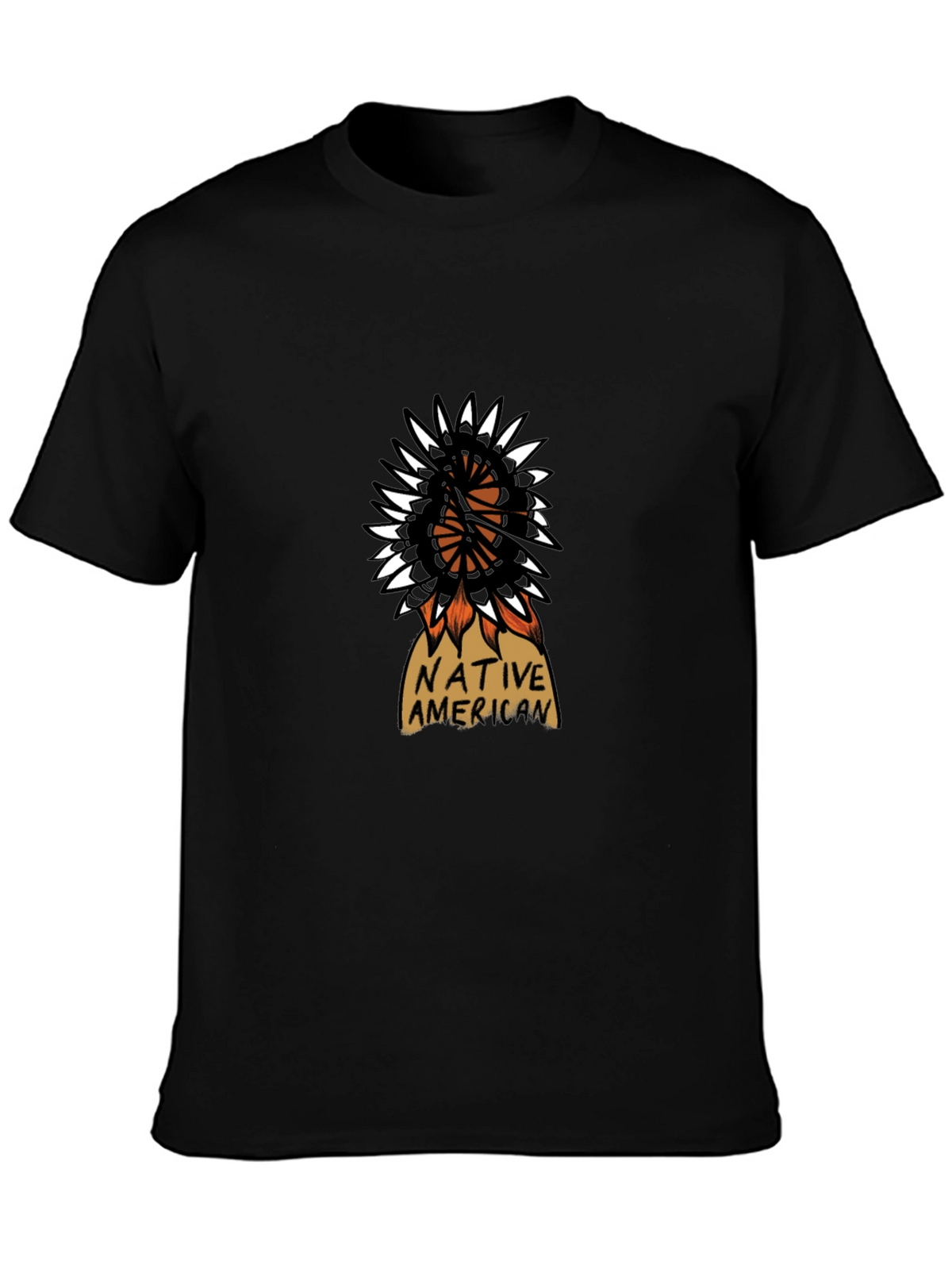 Native American Design Black T-Shirt