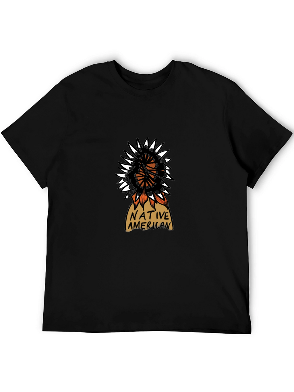 Native American Design Black T-Shirt