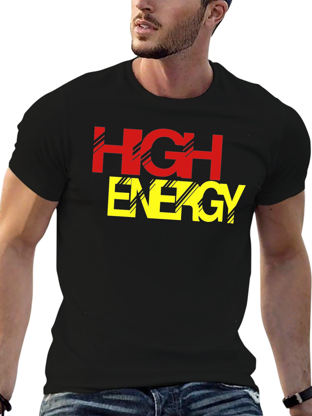 High Energy Black Graphic Tee