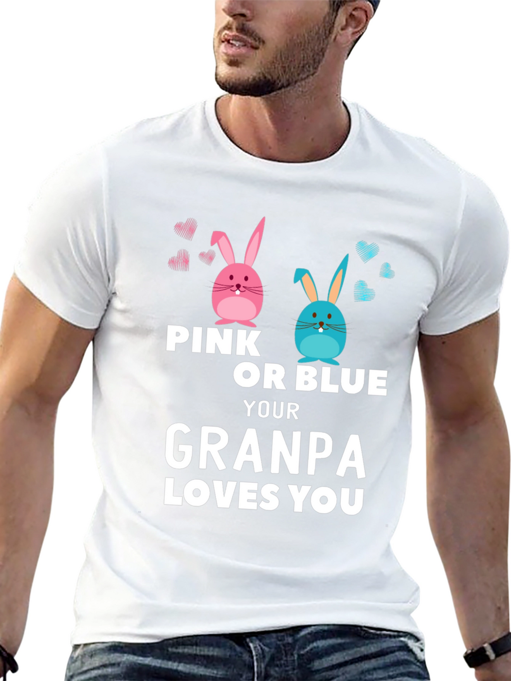 Pink or Blue Grandpa Loves You T-Shirt