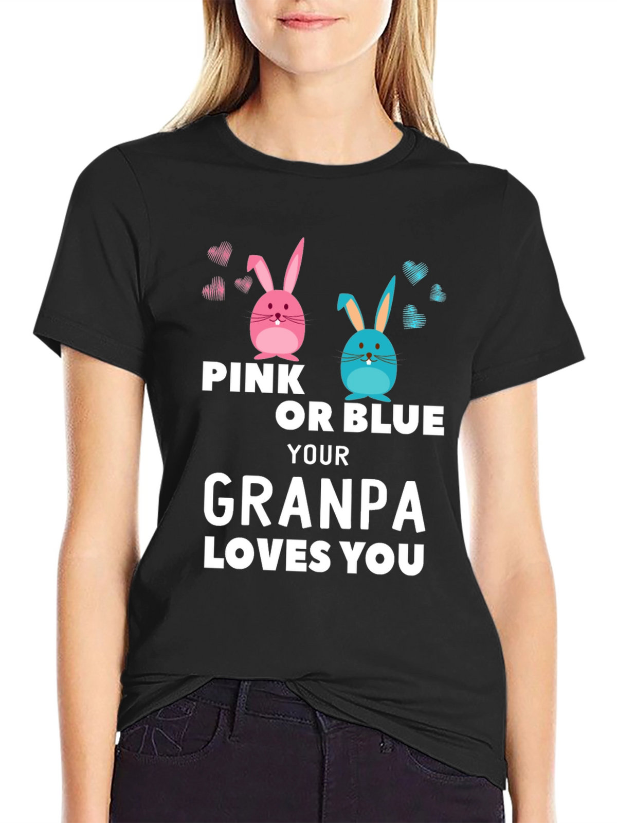 Pink or Blue Grandpa Loves You T-Shirt