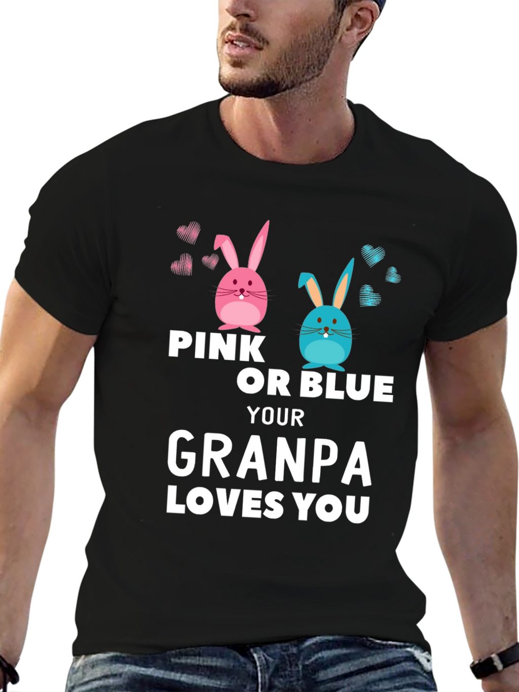Pink or Blue Grandpa Loves You T-Shirt