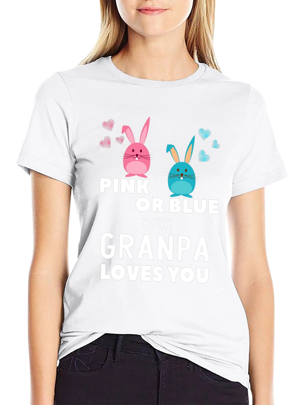 Pink or Blue Grandpa Loves You T-Shirt