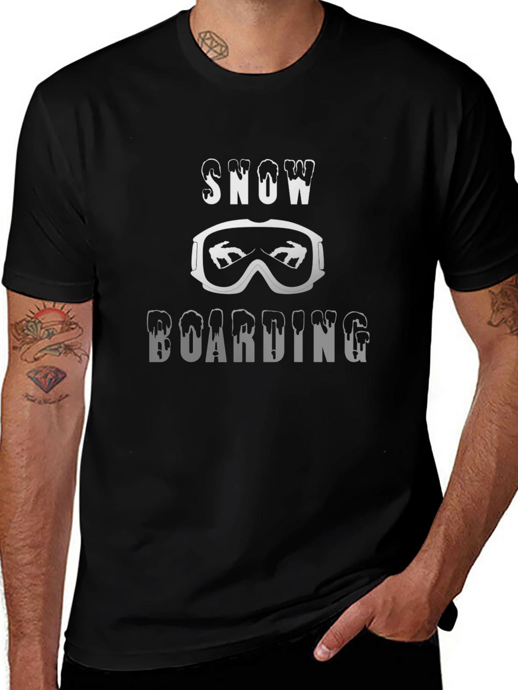 Snowboarding T-Shirt | Black Graphic Tee