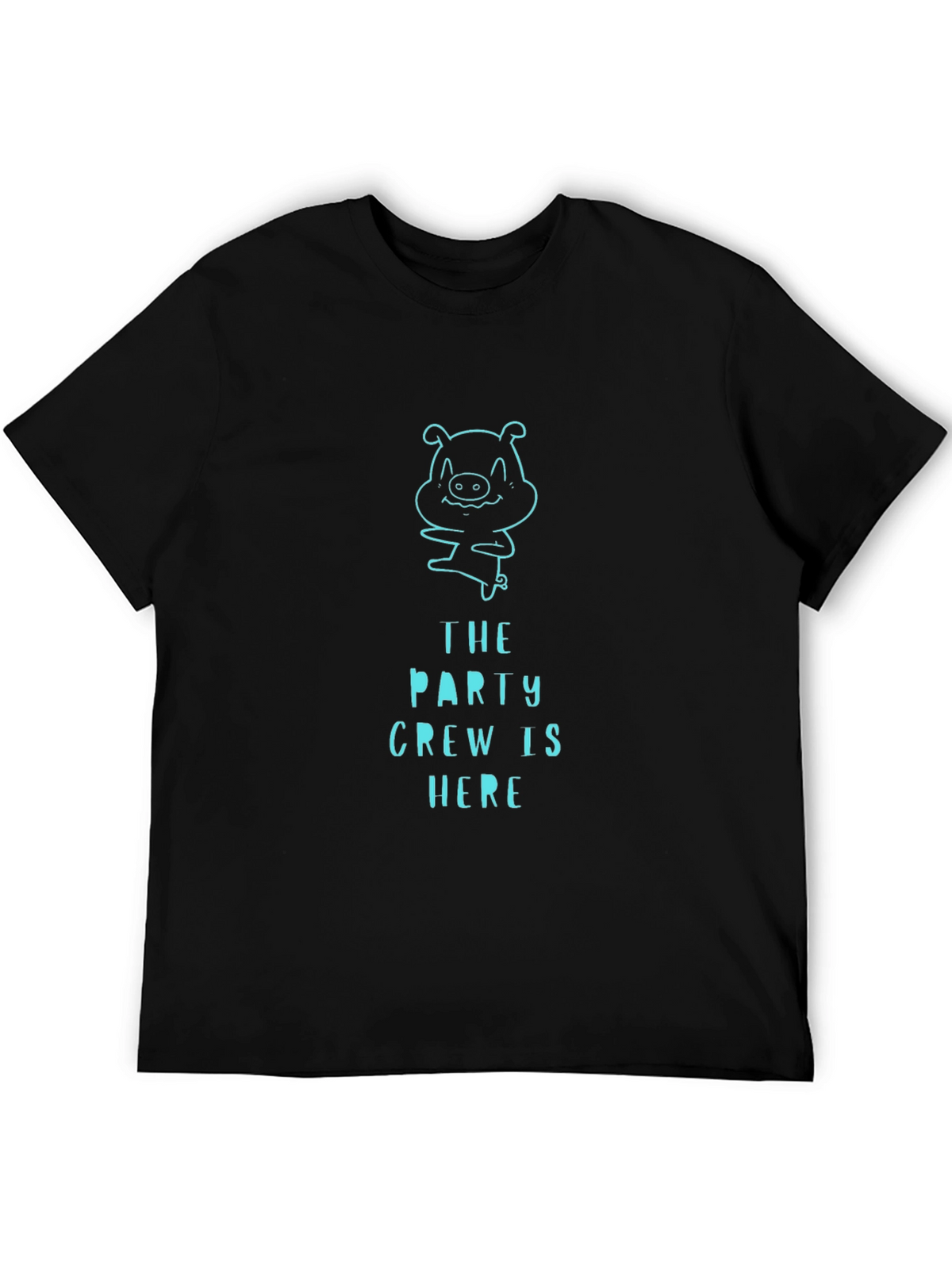 Party Crew Pig Graphic Tee - Black T-Shirt