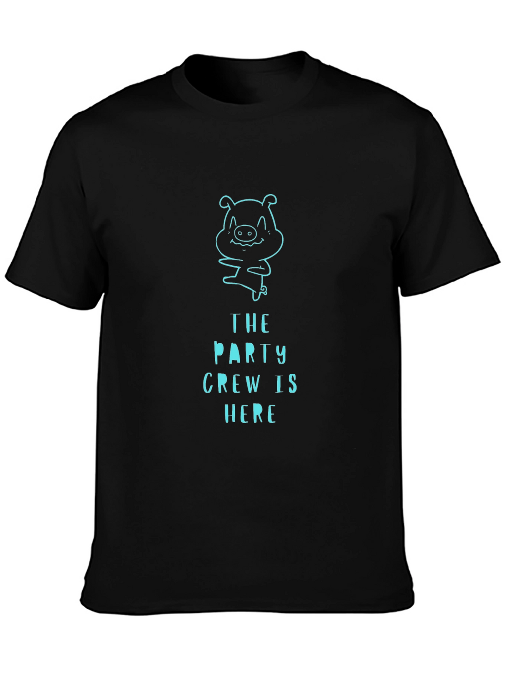 Party Crew Pig Graphic Tee - Black T-Shirt