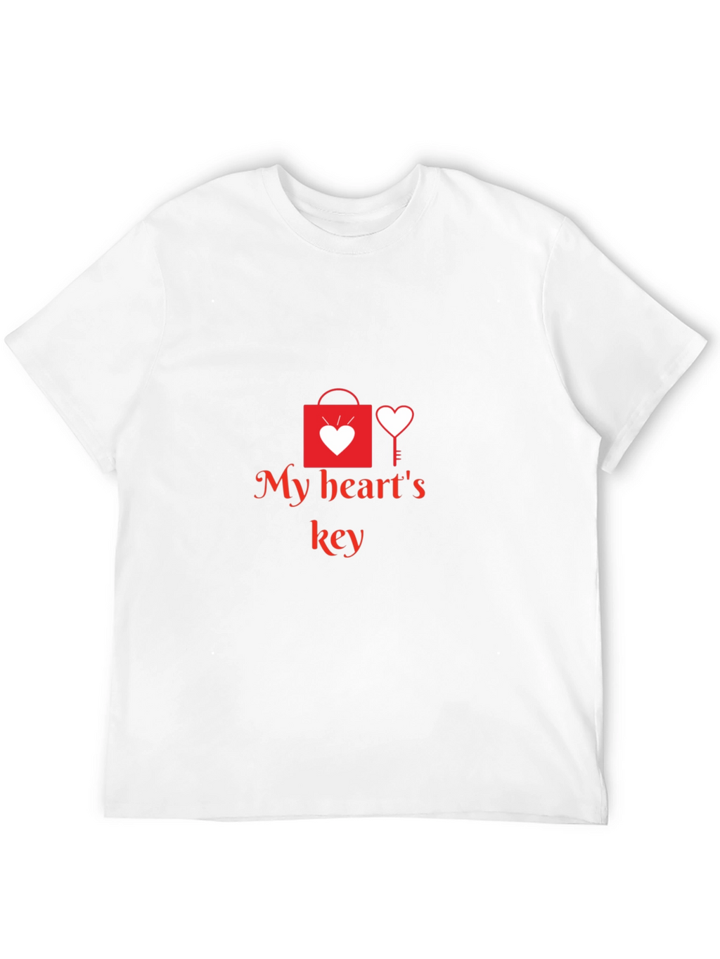 My Hearts Key Graphic Tee - Black Casual T-Shirt