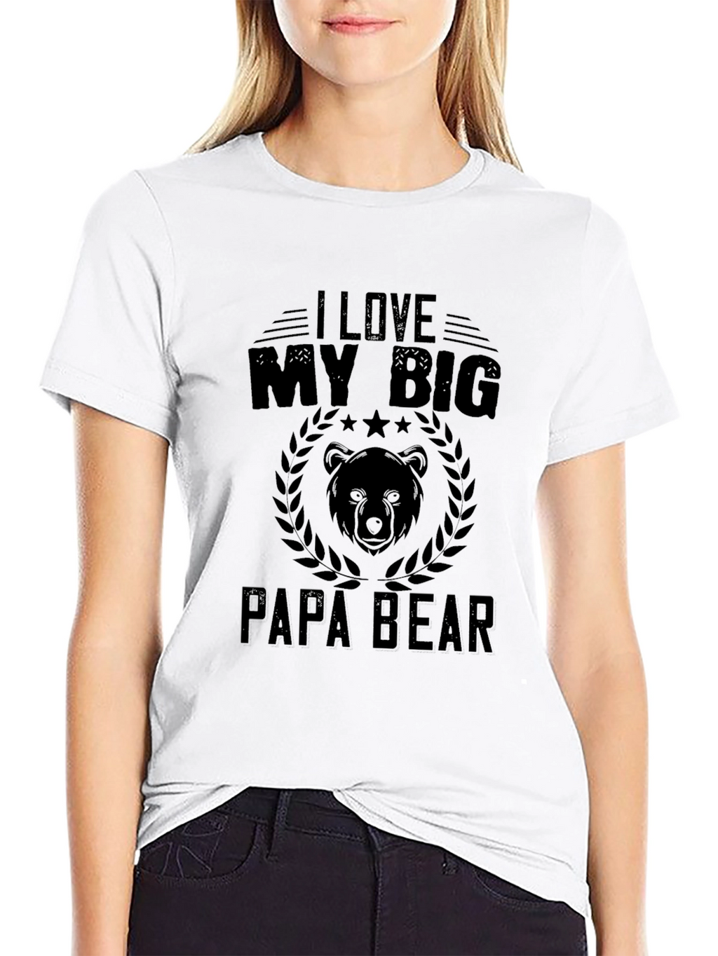 I Love My Big Papa Bear Black T-Shirt