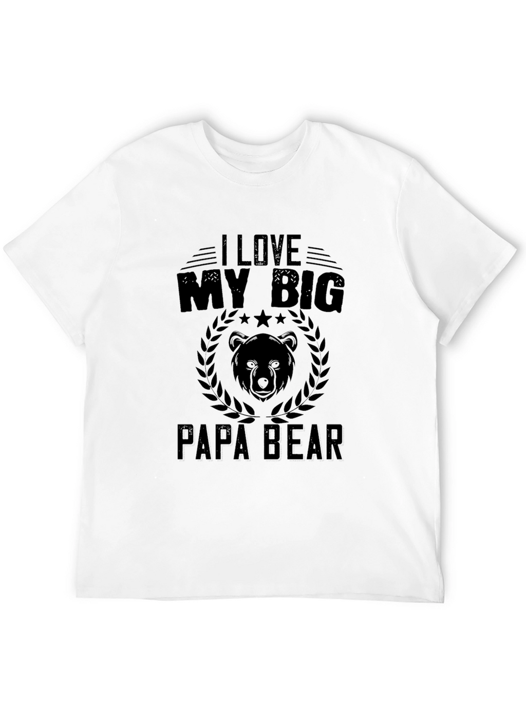 I Love My Big Papa Bear Black T-Shirt