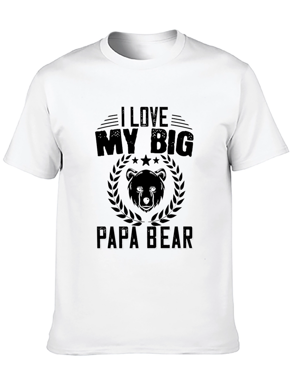 I Love My Big Papa Bear Black T-Shirt