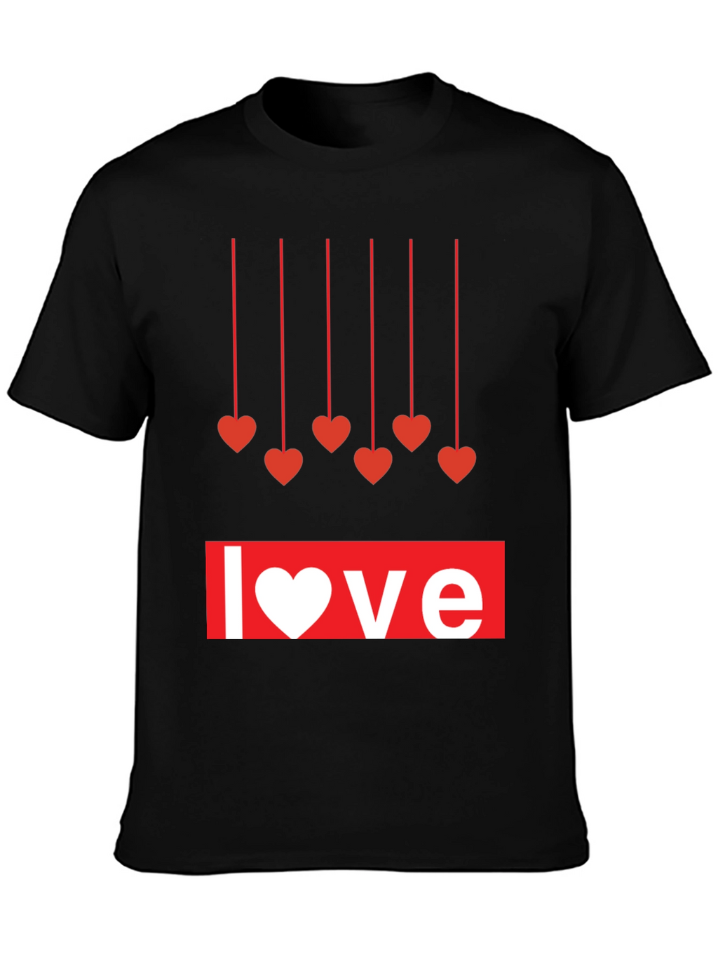 Love Heartstrings Graphic Tee - Black