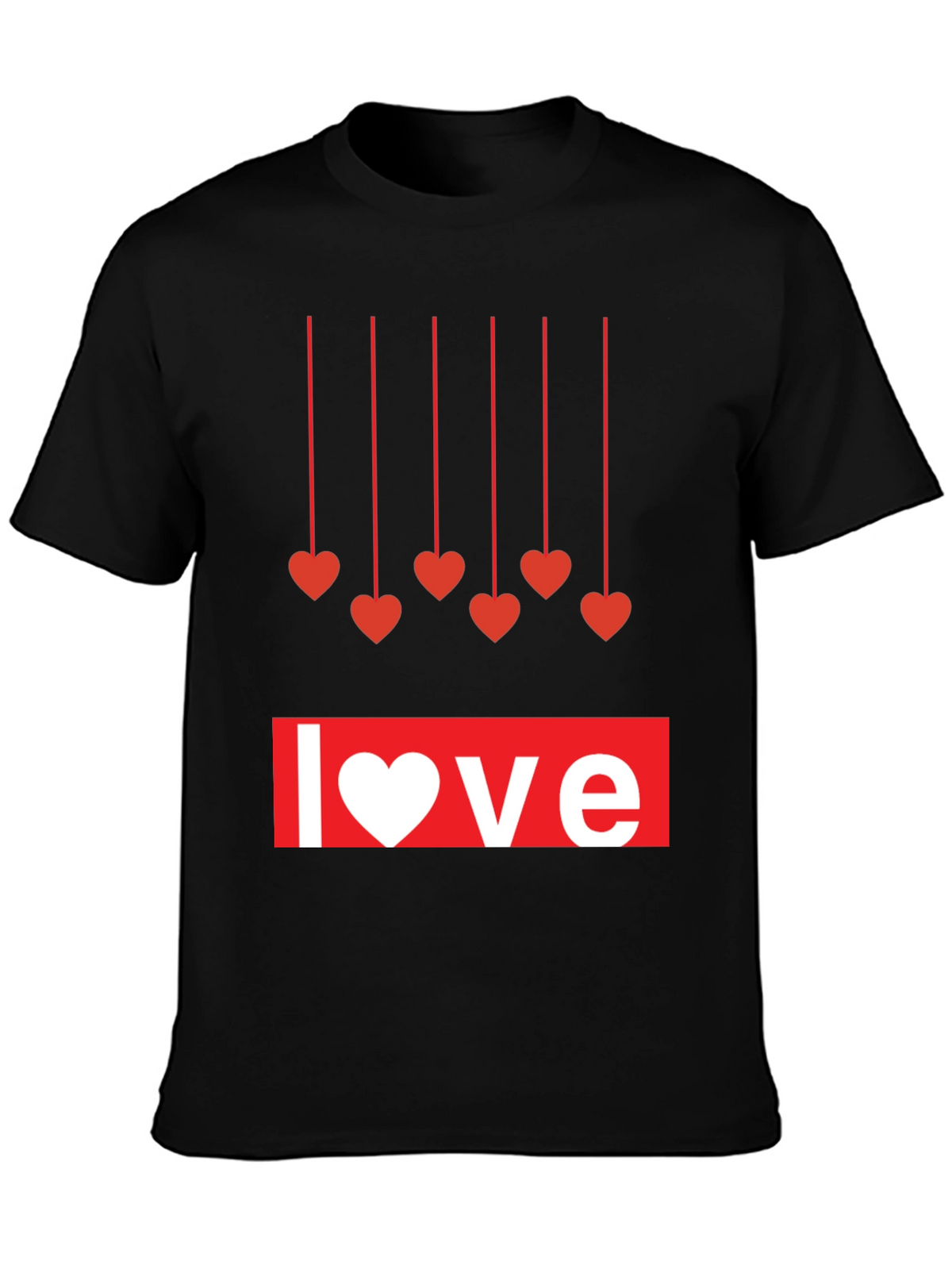 Love Heartstrings Graphic Tee - Black