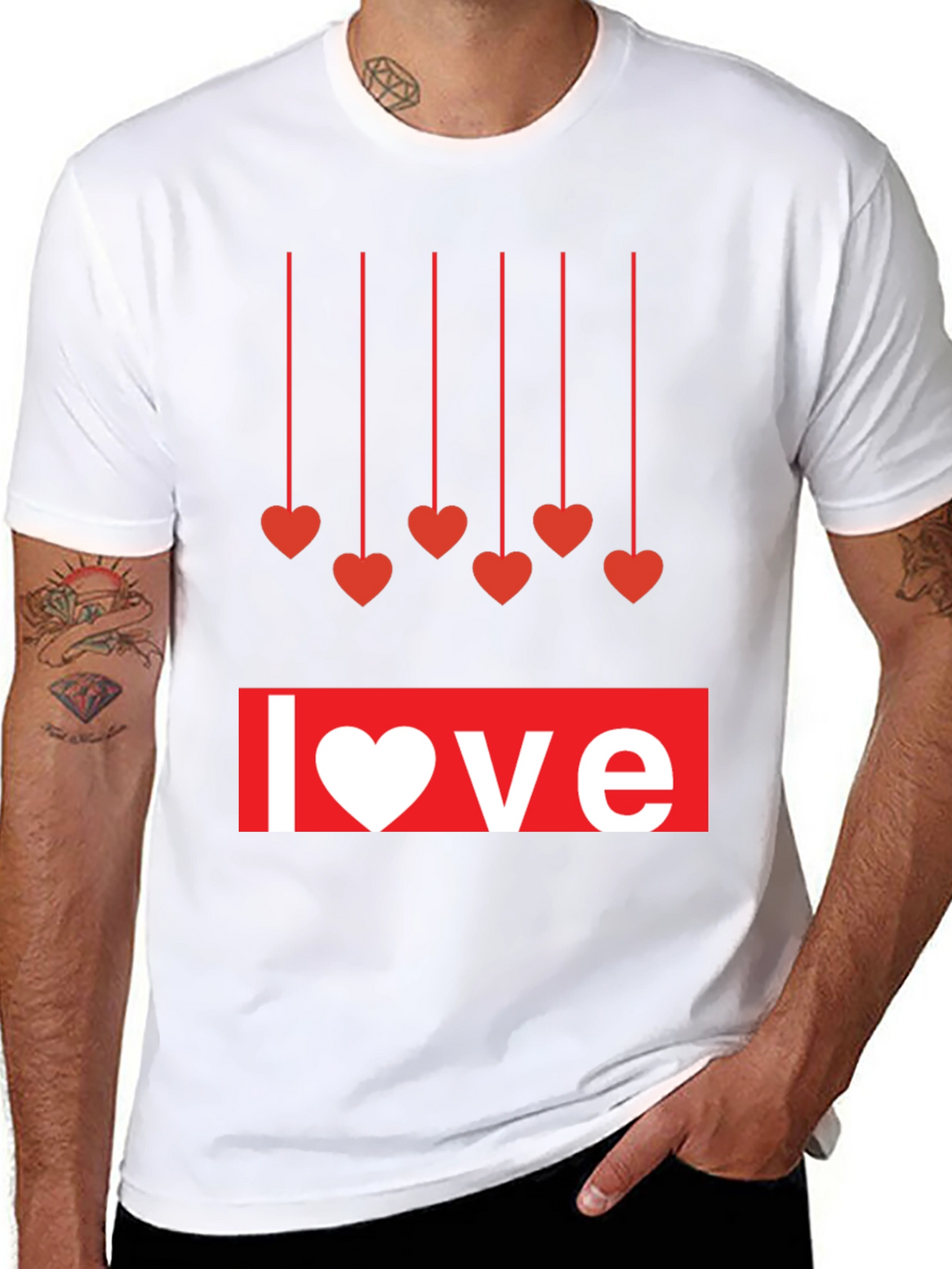 Love Heartstrings Graphic Tee - Black
