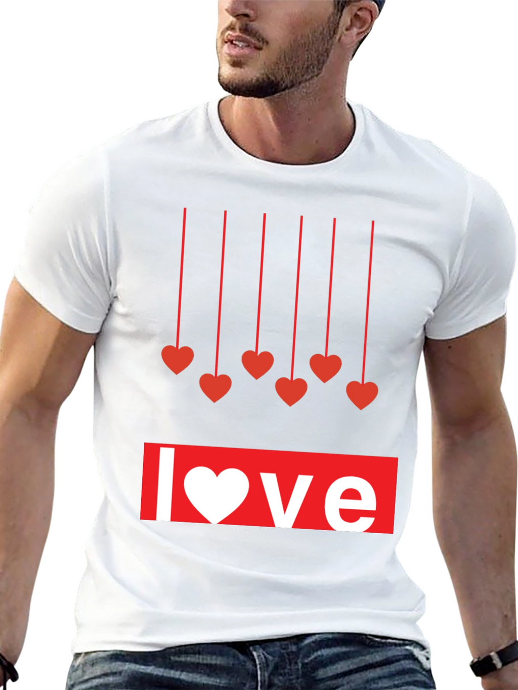 Love Heartstrings Graphic Tee - Black
