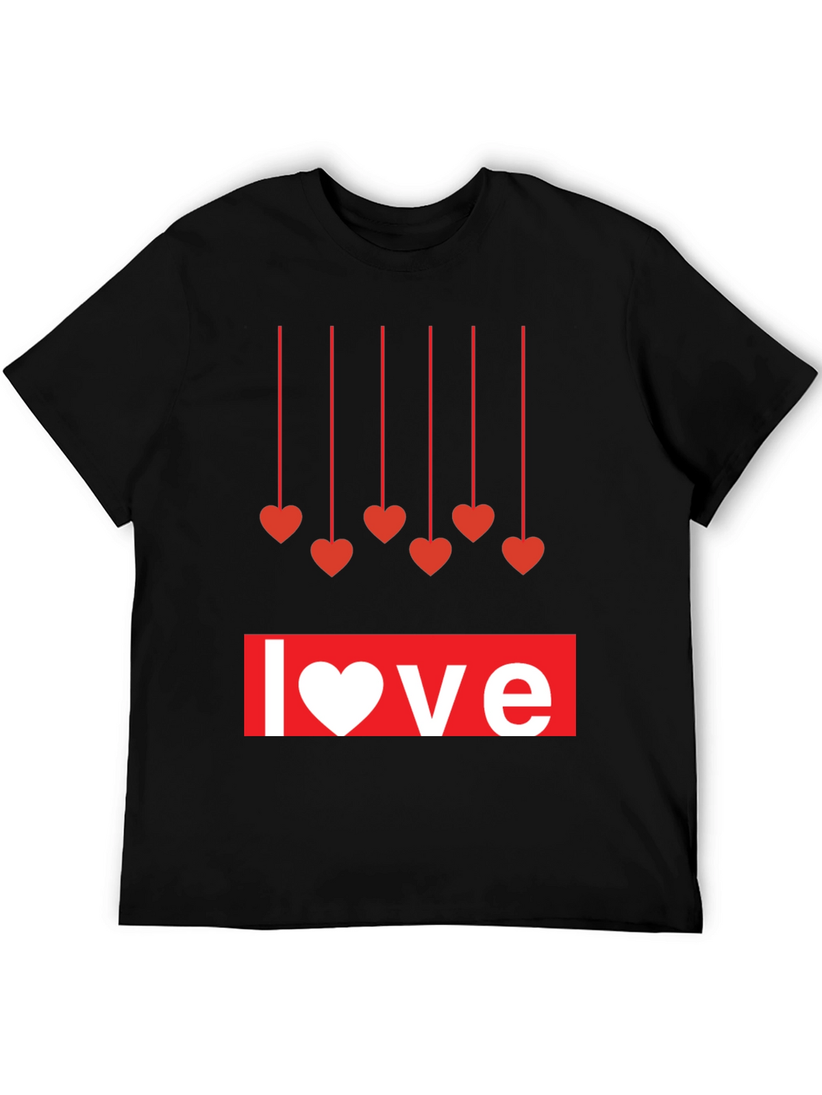 Love Heartstrings Graphic Tee - Black