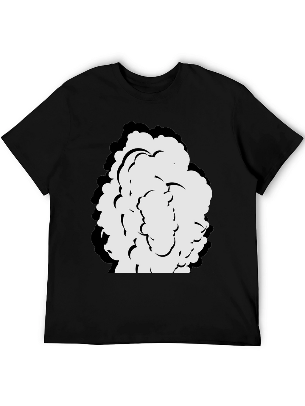 Cartoon Cloud Graphic Black T-Shirt