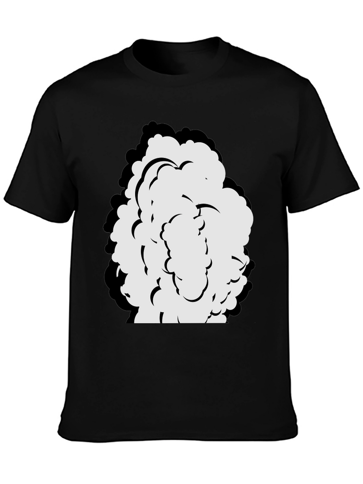 Cartoon Cloud Graphic Black T-Shirt