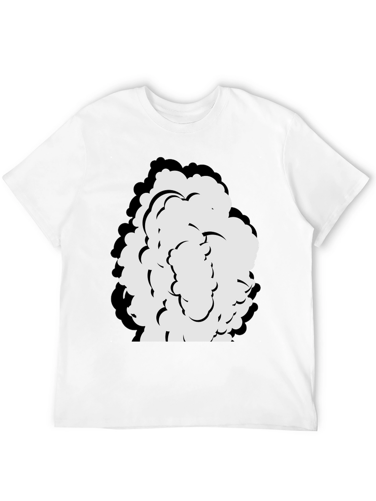 Cartoon Cloud Graphic Black T-Shirt