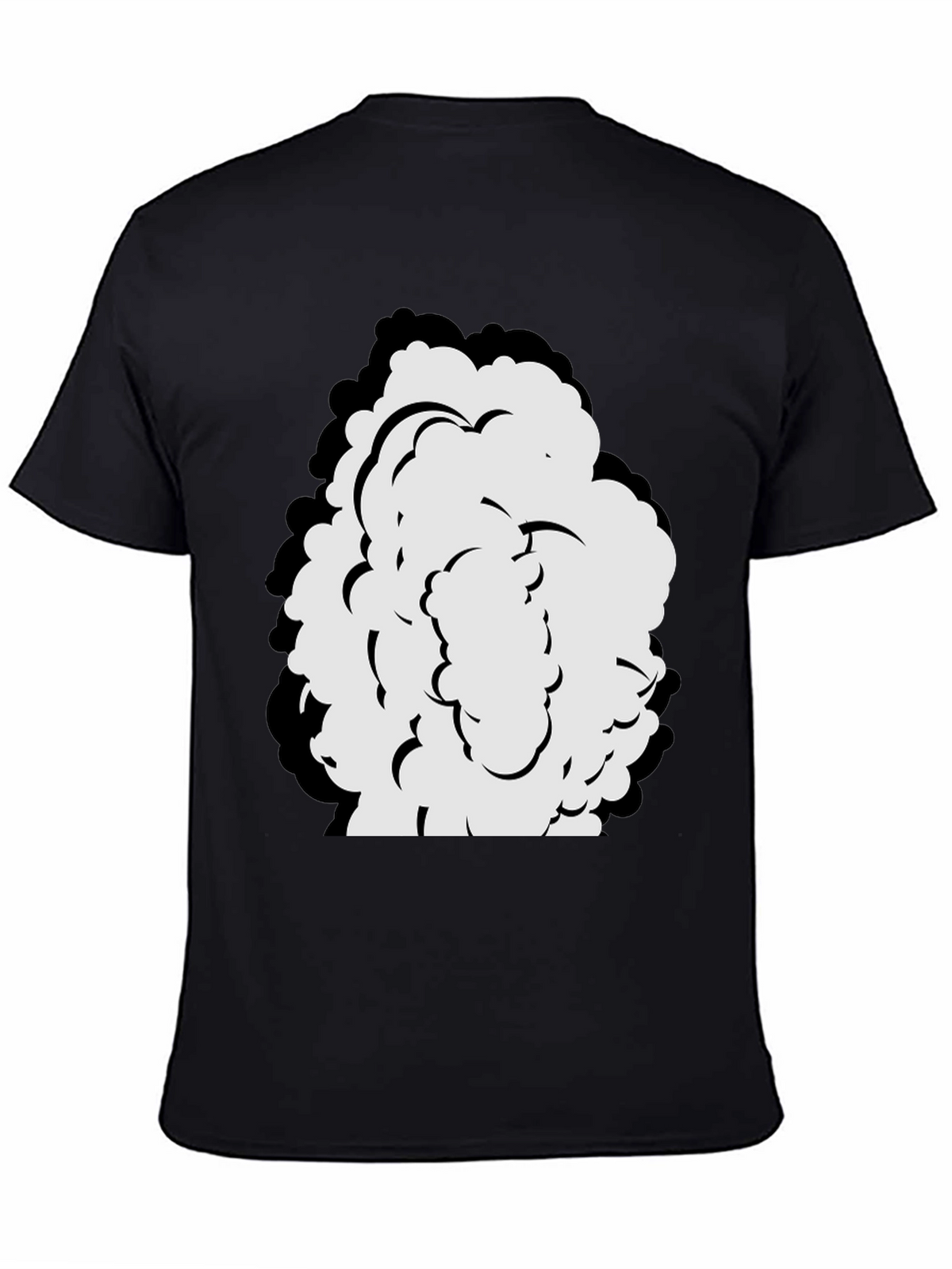 Cartoon Cloud Graphic Black T-Shirt