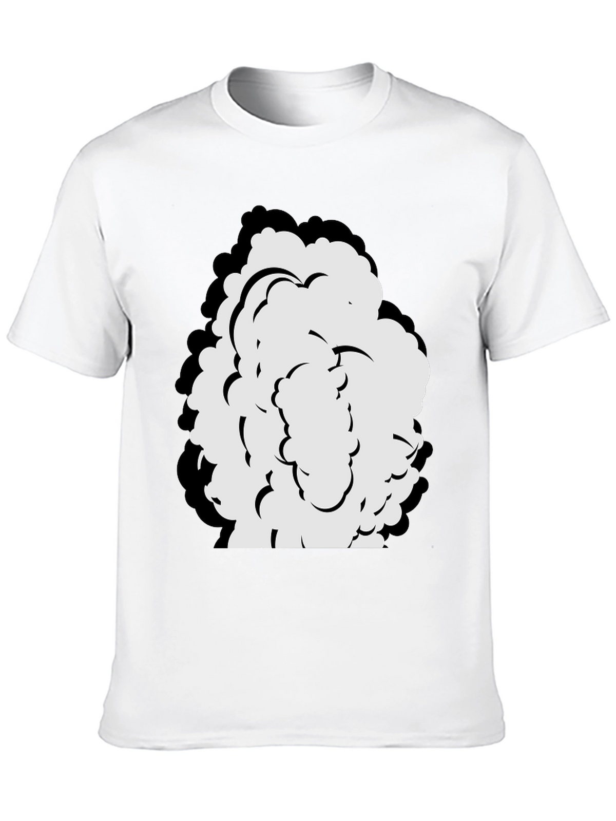 Cartoon Cloud Graphic Black T-Shirt