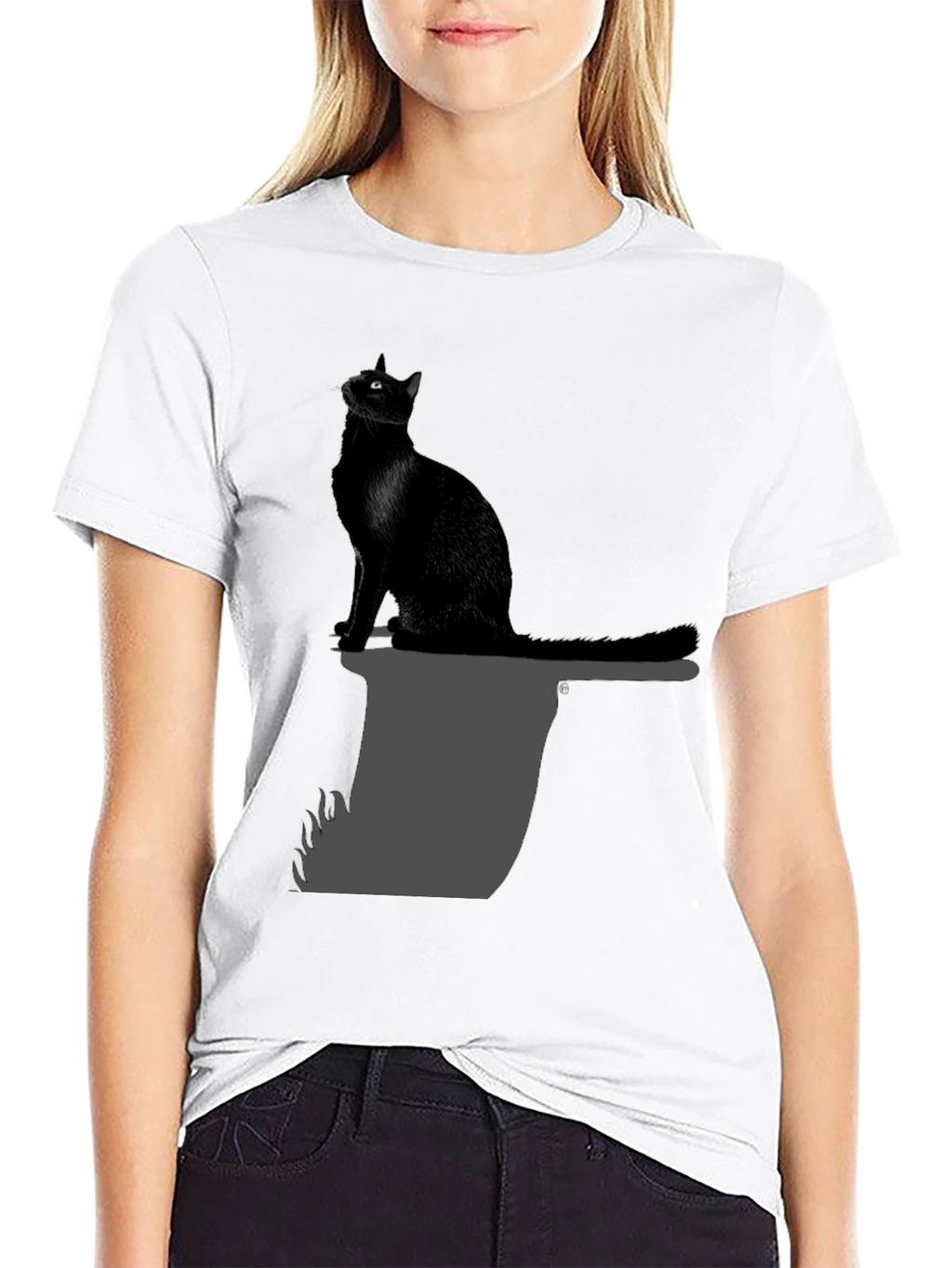 Black Cat on Axe T-Shirt