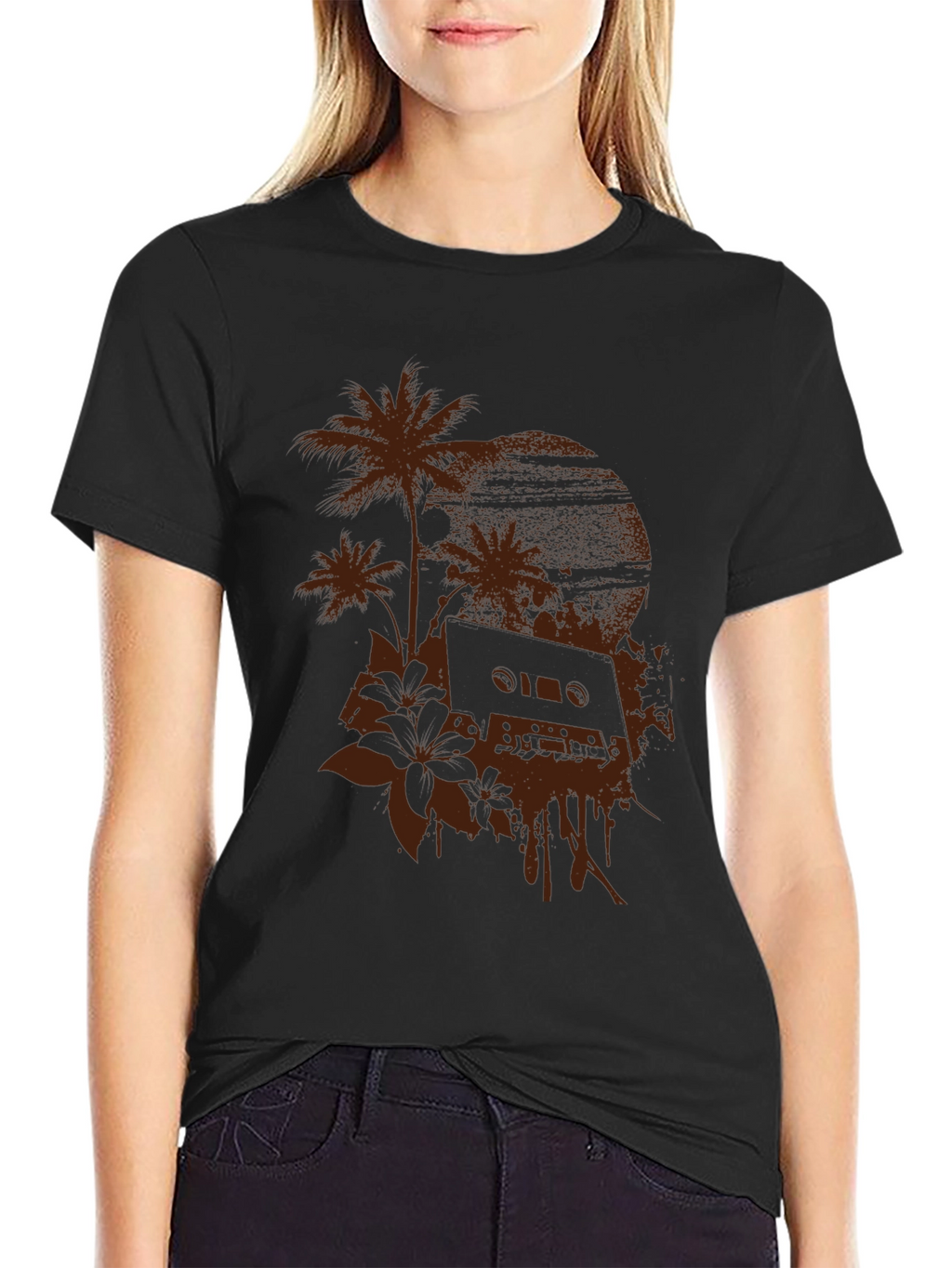 Tropical Cassette Tape Graphic T-Shirt