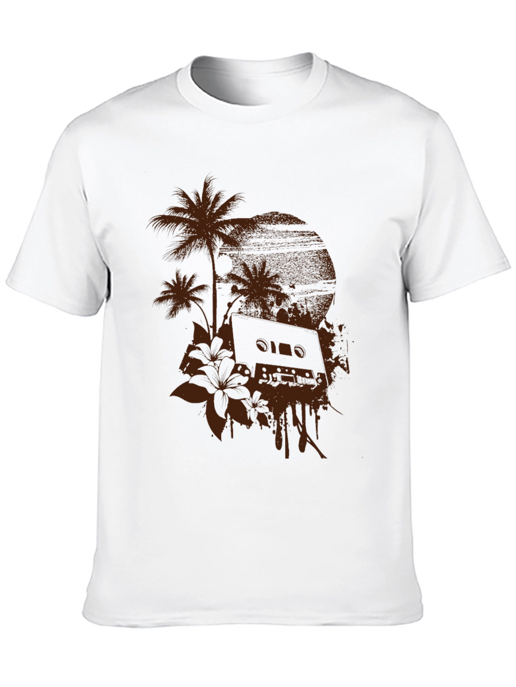 Tropical Cassette Tape Graphic T-Shirt