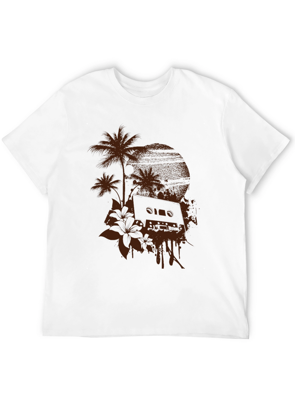 Tropical Cassette Tape Graphic T-Shirt