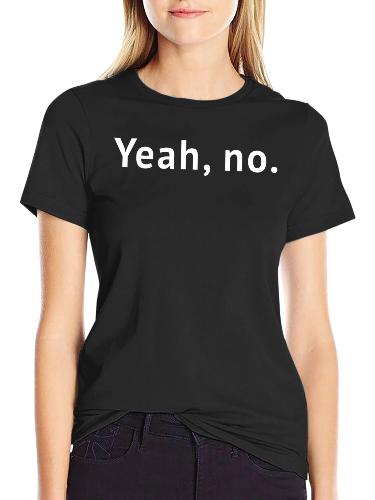 Yeah No. Graphic Tee - Mens Casual Black T-Shirt