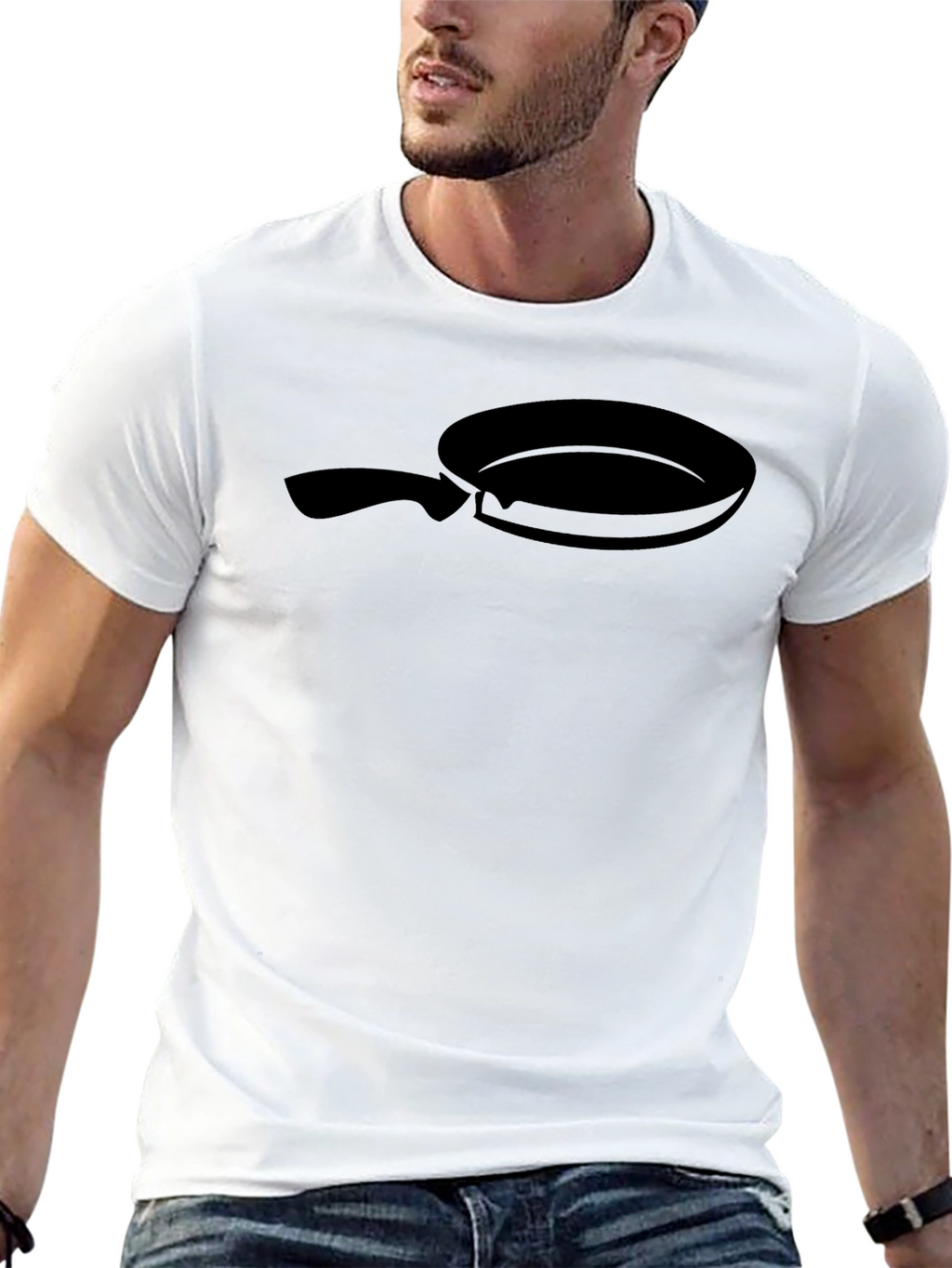 Black Frying Pan Graphic Tee - Culinary Fun!