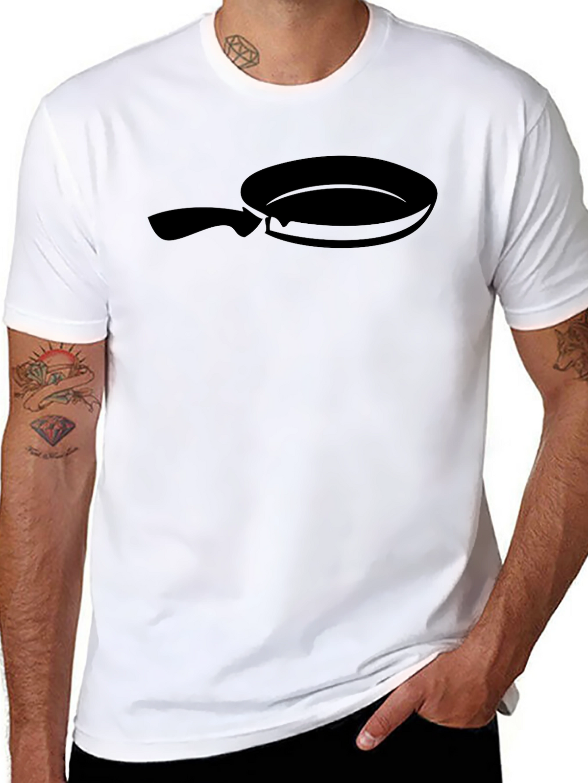 Black Frying Pan Graphic Tee - Culinary Fun!