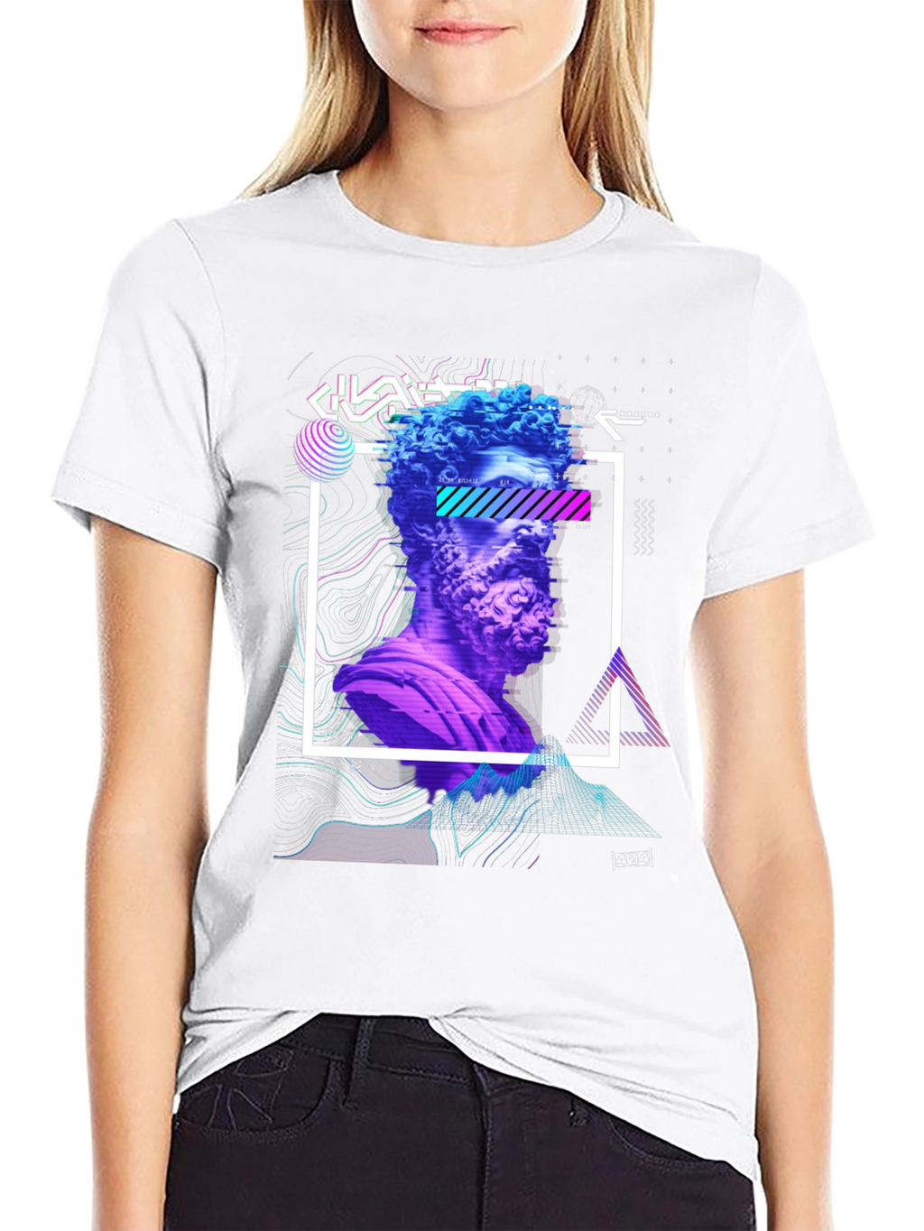 Statue Graphic Tee - Modern Art Shirt