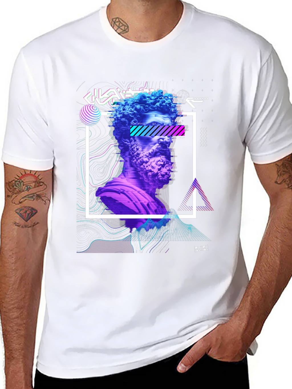 Statue Graphic Tee - Modern Art Shirt