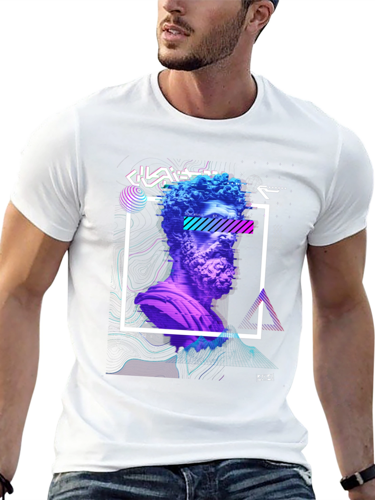 Statue Graphic Tee - Modern Art Shirt